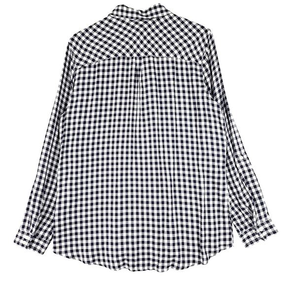 Womens Top Large Country Western Boho Embroidered Floral Plaid Button Down NWT - Picture 7 of 7